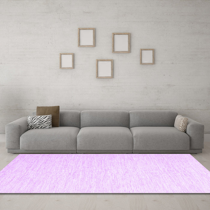 Machine Washable Solid Purple Modern Area Rugs in a Living Room, wshcon1432pur