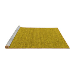 Sideview of Machine Washable Abstract Yellow Contemporary Rug, wshcon1433yw