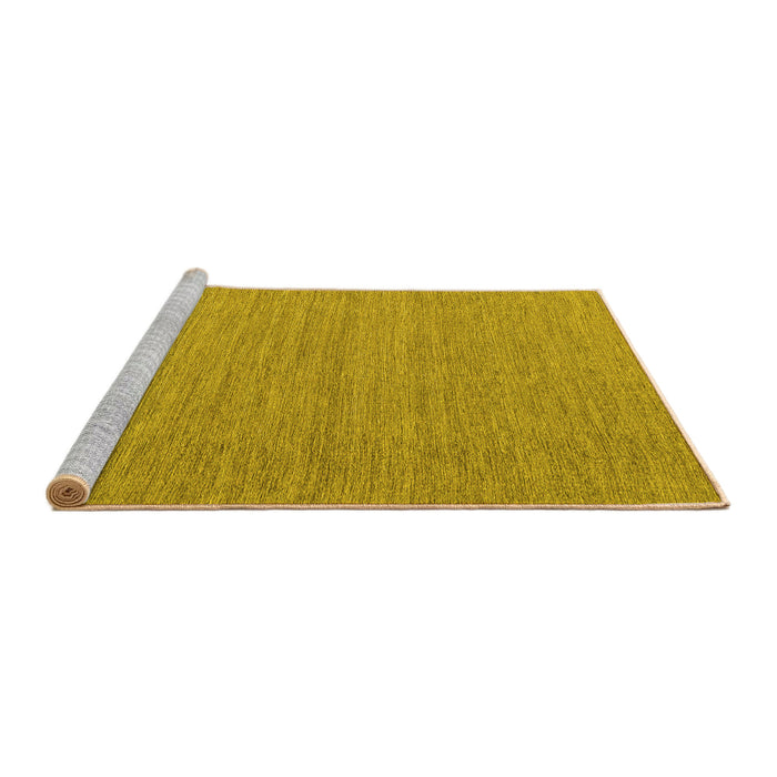Sideview of Machine Washable Abstract Yellow Contemporary Rug, wshcon1433yw