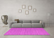 Machine Washable Abstract Pink Contemporary Rug in a Living Room, wshcon1433pnk