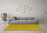 Machine Washable Abstract Yellow Contemporary Rug, wshcon1433yw