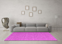 Machine Washable Abstract Pink Contemporary Rug in a Living Room, wshcon1434pnk