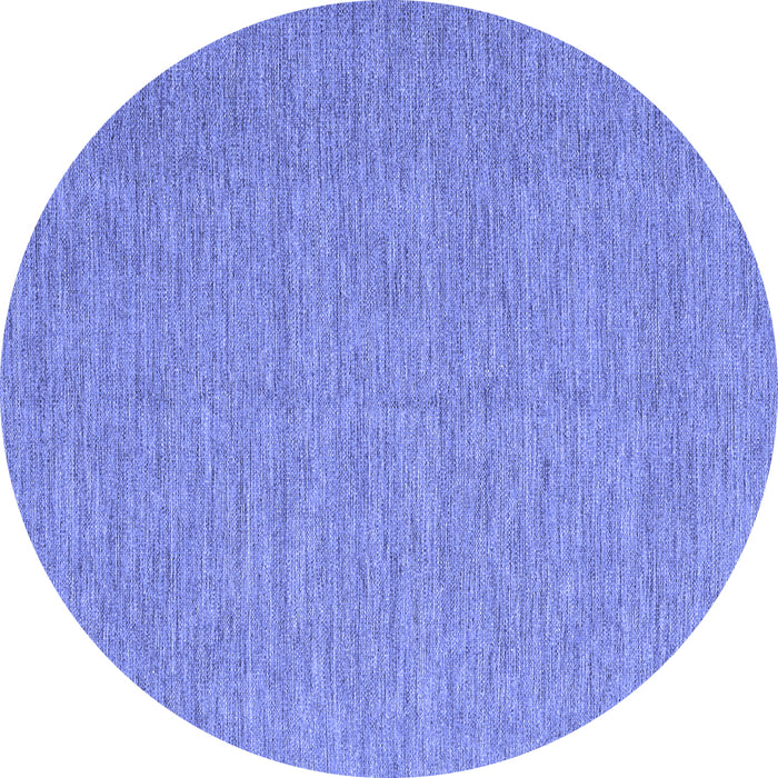 Round Abstract Blue Contemporary Rug, con1434blu