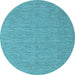 Round Abstract Light Blue Contemporary Rug, con1434lblu