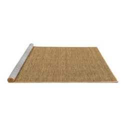 Sideview of Machine Washable Abstract Brown Contemporary Rug, wshcon1434brn