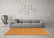 Machine Washable Abstract Orange Contemporary Area Rugs in a Living Room, wshcon1434org