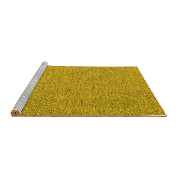 Sideview of Machine Washable Abstract Yellow Contemporary Rug, wshcon1434yw