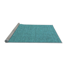 Sideview of Machine Washable Abstract Light Blue Contemporary Rug, wshcon1434lblu