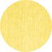 Round Solid Yellow Modern Rug, con1435yw