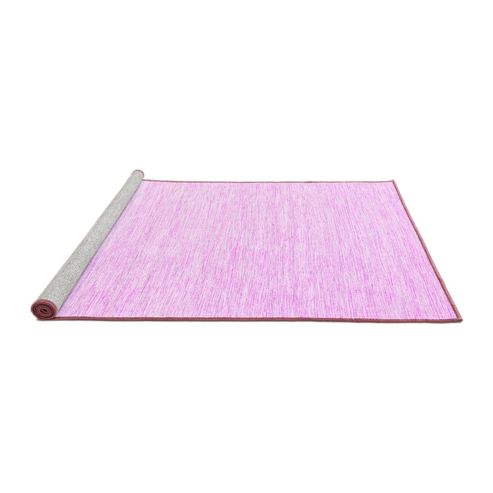 Sideview of Machine Washable Solid Pink Modern Rug, wshcon1435pnk