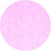 Round Machine Washable Solid Pink Modern Rug, wshcon1435pnk