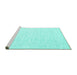 Sideview of Machine Washable Solid Turquoise Modern Area Rugs, wshcon1435turq