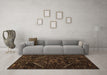 Machine Washable Abstract Brown Contemporary Rug in a Living Room,, wshcon1436brn