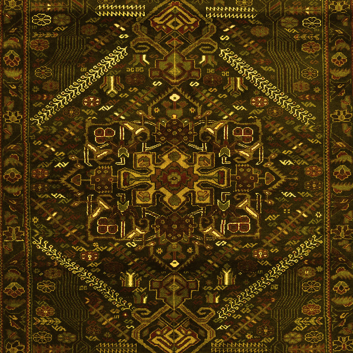Abstract Yellow Contemporary Rug, con1436yw