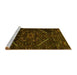 Sideview of Machine Washable Abstract Yellow Contemporary Rug, wshcon1436yw