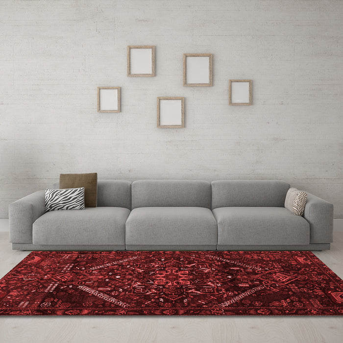 Contemporary Red Washable Rugs
