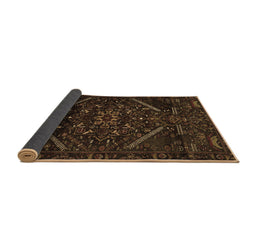 Sideview of Abstract Brown Contemporary Rug, con1436brn
