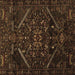 Square Machine Washable Abstract Brown Contemporary Rug, wshcon1436brn