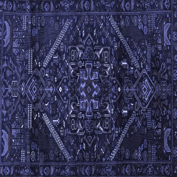 Square Abstract Blue Contemporary Rug, con1436blu