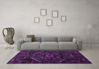 Machine Washable Abstract Purple Contemporary Rug, wshcon1436pur