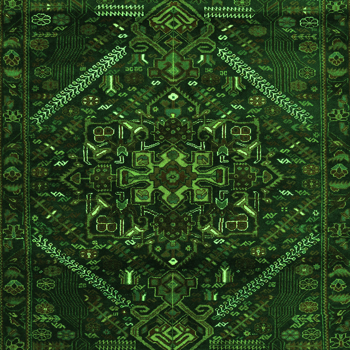 Serging Thickness of Machine Washable Abstract Green Contemporary Area Rugs, wshcon1436grn