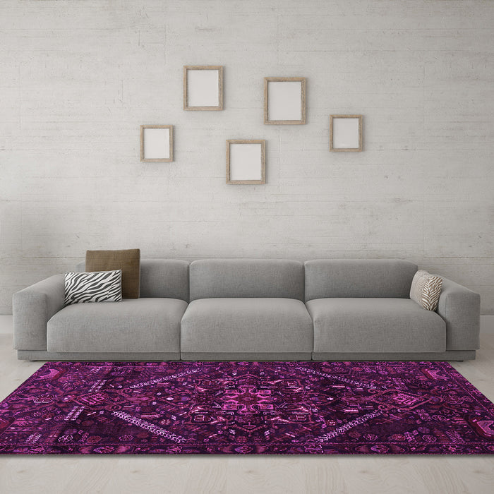Machine Washable Abstract Pink Contemporary Rug in a Living Room, wshcon1436pnk