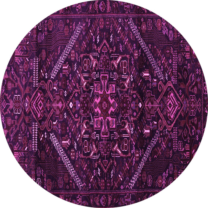 Round Abstract Pink Contemporary Rug, con1436pnk