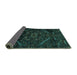 Sideview of Abstract Turquoise Contemporary Rug, con1436turq