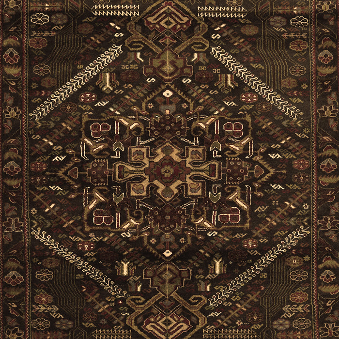 Machine Washable Abstract Brown Contemporary Rug, wshcon1436brn