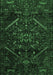 Machine Washable Abstract Emerald Green Contemporary Area Rugs, wshcon1436emgrn