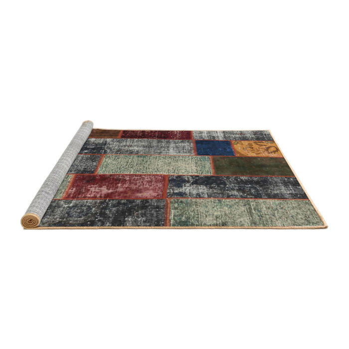 Serging Thickness of Machine Washable Contemporary Sepia Brown Rug, wshcon1437