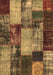 Machine Washable Patchwork Brown Transitional Rug, wshcon1437brn