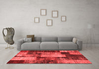 Machine Washable Patchwork Red Transitional Rug, wshcon1437red