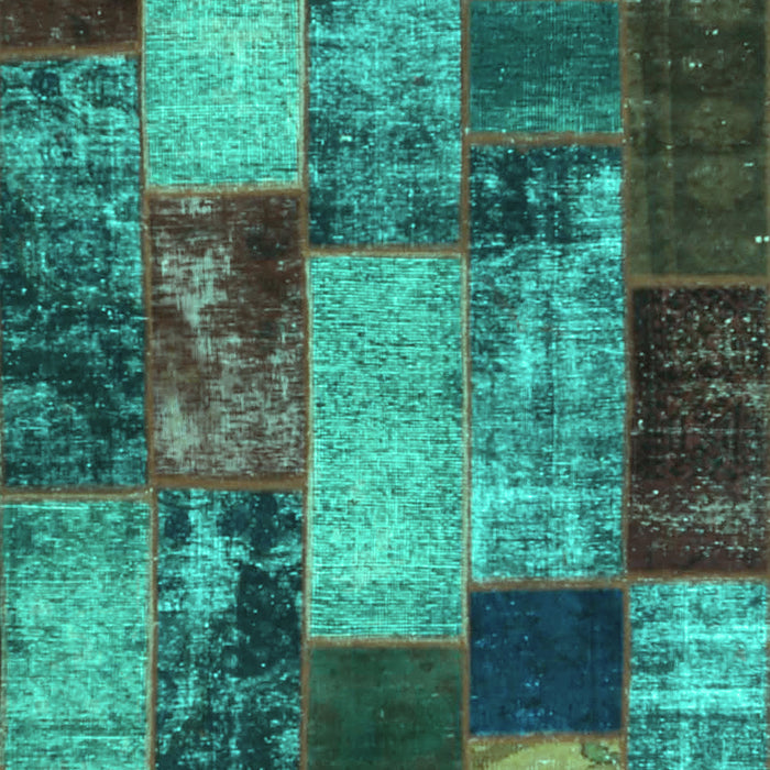 Patchwork Turquoise Transitional Rug, con1437turq