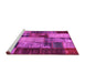 Sideview of Machine Washable Patchwork Pink Transitional Rug, wshcon1437pnk