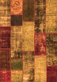 Patchwork Orange Transitional Rug, con1437org