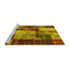 Sideview of Machine Washable Patchwork Yellow Transitional Rug, wshcon1437yw