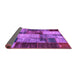 Sideview of Patchwork Purple Transitional Rug, con1437pur