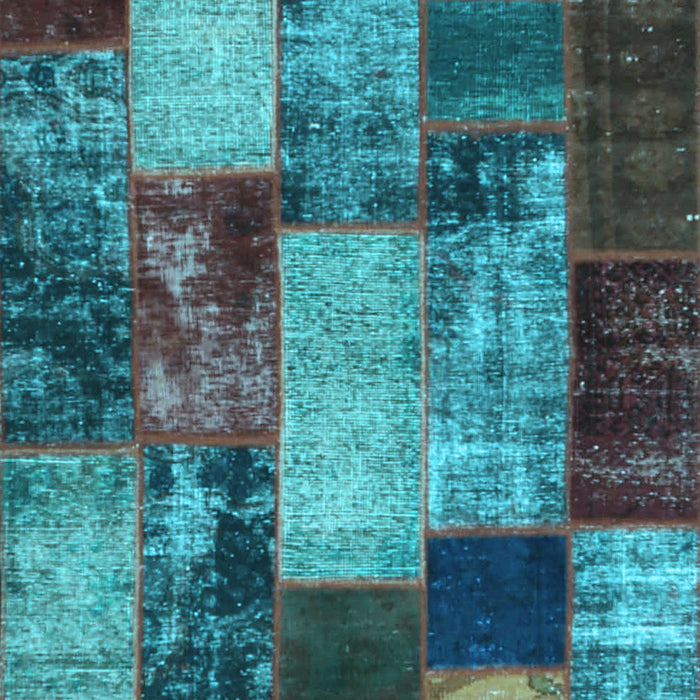 Patchwork Light Blue Transitional Rug, con1437lblu