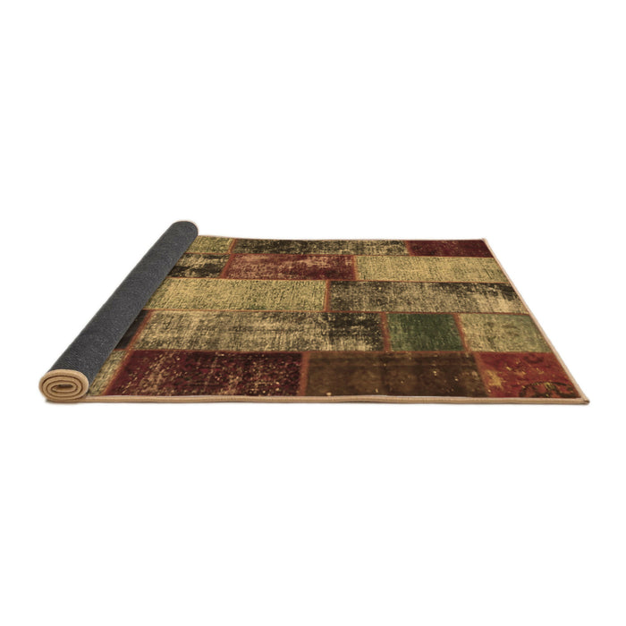 Sideview of Patchwork Brown Transitional Rug, con1437brn