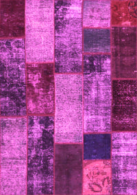 Patchwork Pink Transitional Rug, con1437pnk