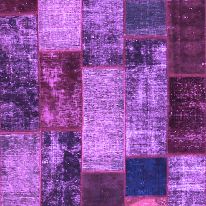 Machine Washable Patchwork Purple Transitional Area Rugs, wshcon1437pur