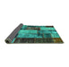 Sideview of Patchwork Turquoise Transitional Rug, con1437turq