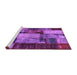 Sideview of Machine Washable Patchwork Purple Transitional Area Rugs, wshcon1437pur