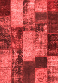 Patchwork Red Transitional Rug, con1437red