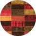 Square Patchwork Orange Transitional Rug, con1438org