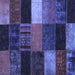 Square Machine Washable Patchwork Blue Transitional Rug, wshcon1438blu