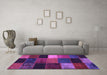 Machine Washable Patchwork Purple Transitional Area Rugs in a Living Room, wshcon1438pur