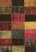 Machine Washable Patchwork Brown Transitional Rug, wshcon1438brn