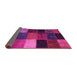 Sideview of Patchwork Pink Transitional Rug, con1438pnk